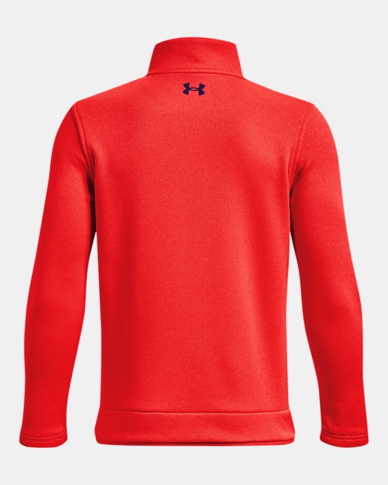 Jongensshirt UA SweaterFleece met korte rits, Red, pdpMainDesktop image number 1